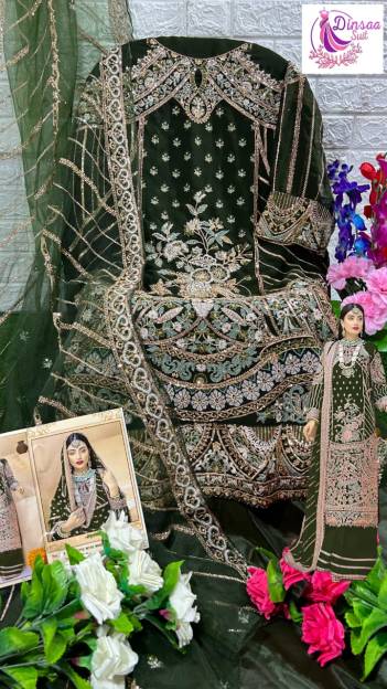 DS 150 By Dinsaa Designer Partywear Pakistani Salwar Kameez Collection